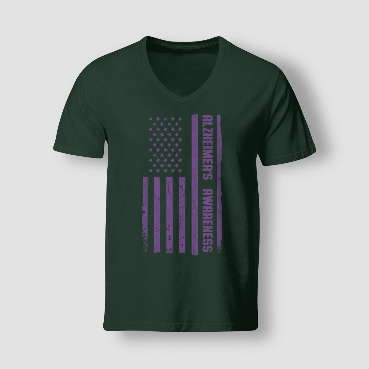 Alzheimer Awareness American Flag 2320