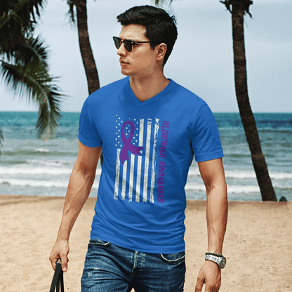 Alzheimer Awareness American Flag 2320