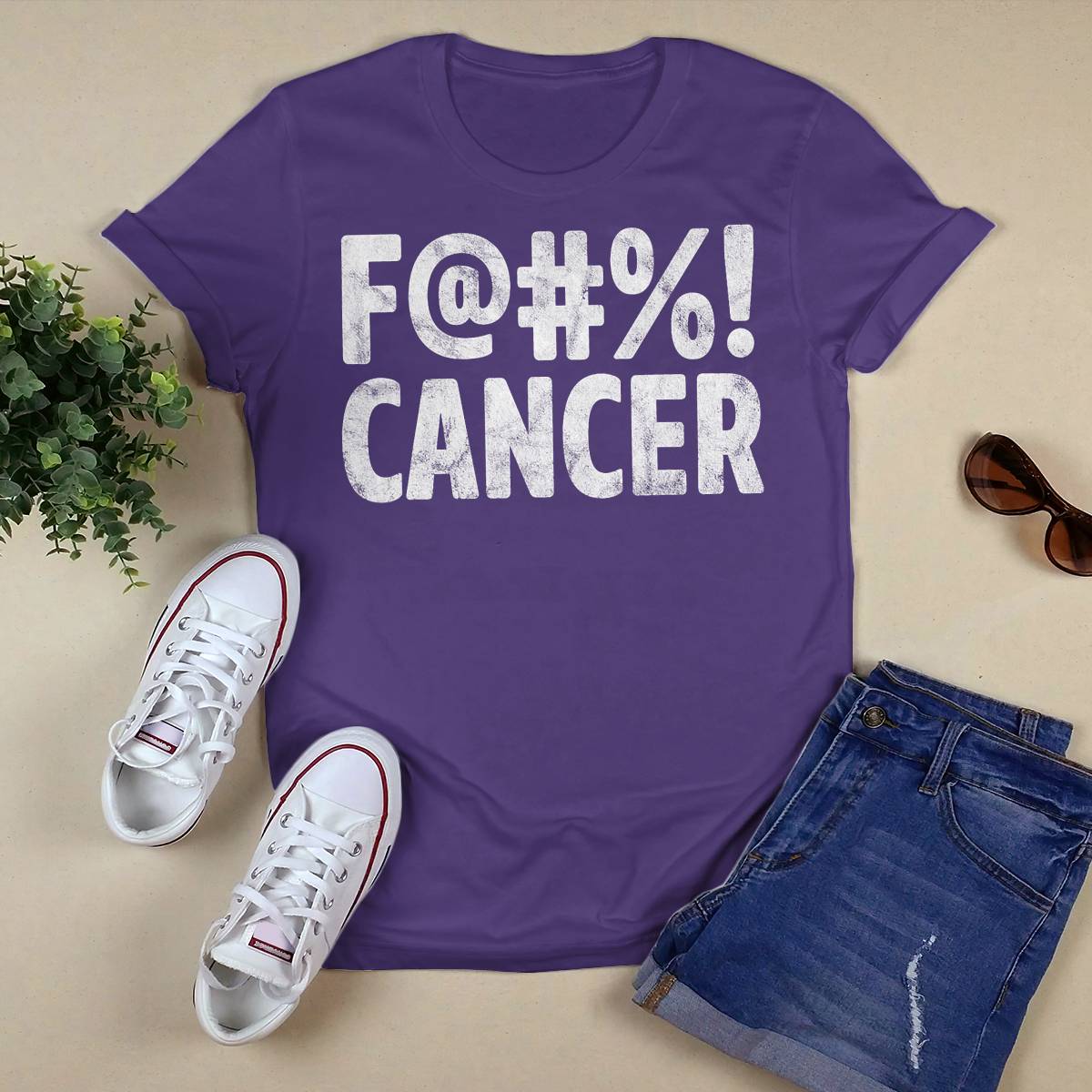 Fuck Cancer Breast Cancer Awareness Gift Distressed F@! Brc2344