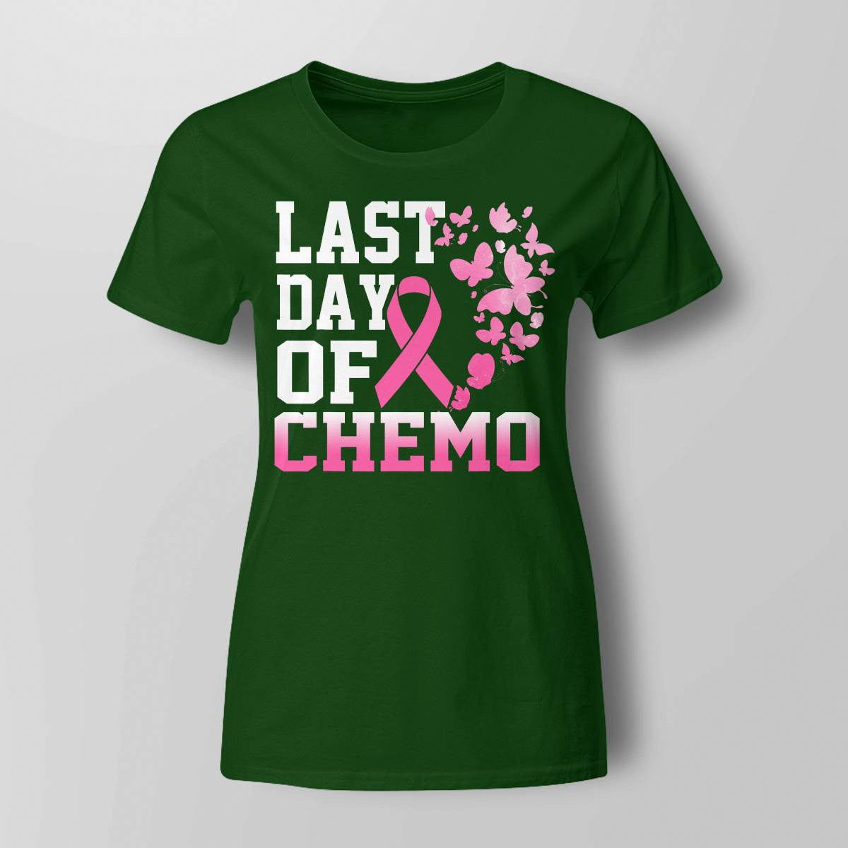 Womens Last Day Of Chemo Pink Breast Cancer Awareness Brc2344