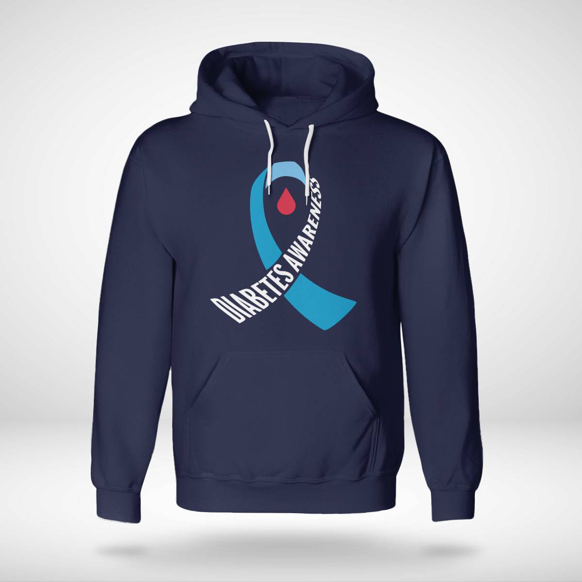 Diabetes Awareness Month Blue Love Ribbon Support T1D T2D Dab2345