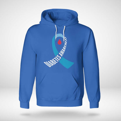 Diabetes Awareness Month Blue Love Ribbon Support T1D T2D Dab2345