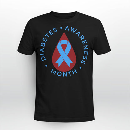 Diabetes Awareness Month Diabetic Blue Love Ribbon T1D T2D Dab2345