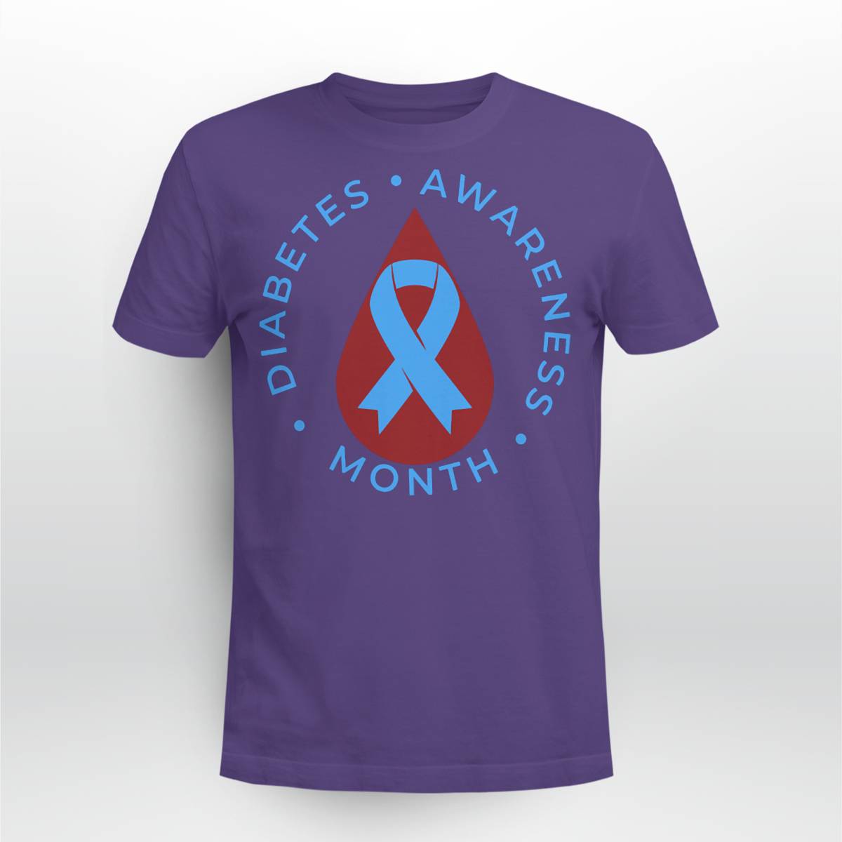 Diabetes Awareness Month Diabetic Blue Love Ribbon T1D T2D Dab2345