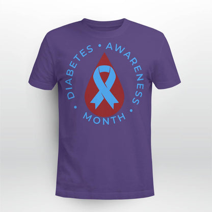 Diabetes Awareness Month Diabetic Blue Love Ribbon T1D T2D Dab2345