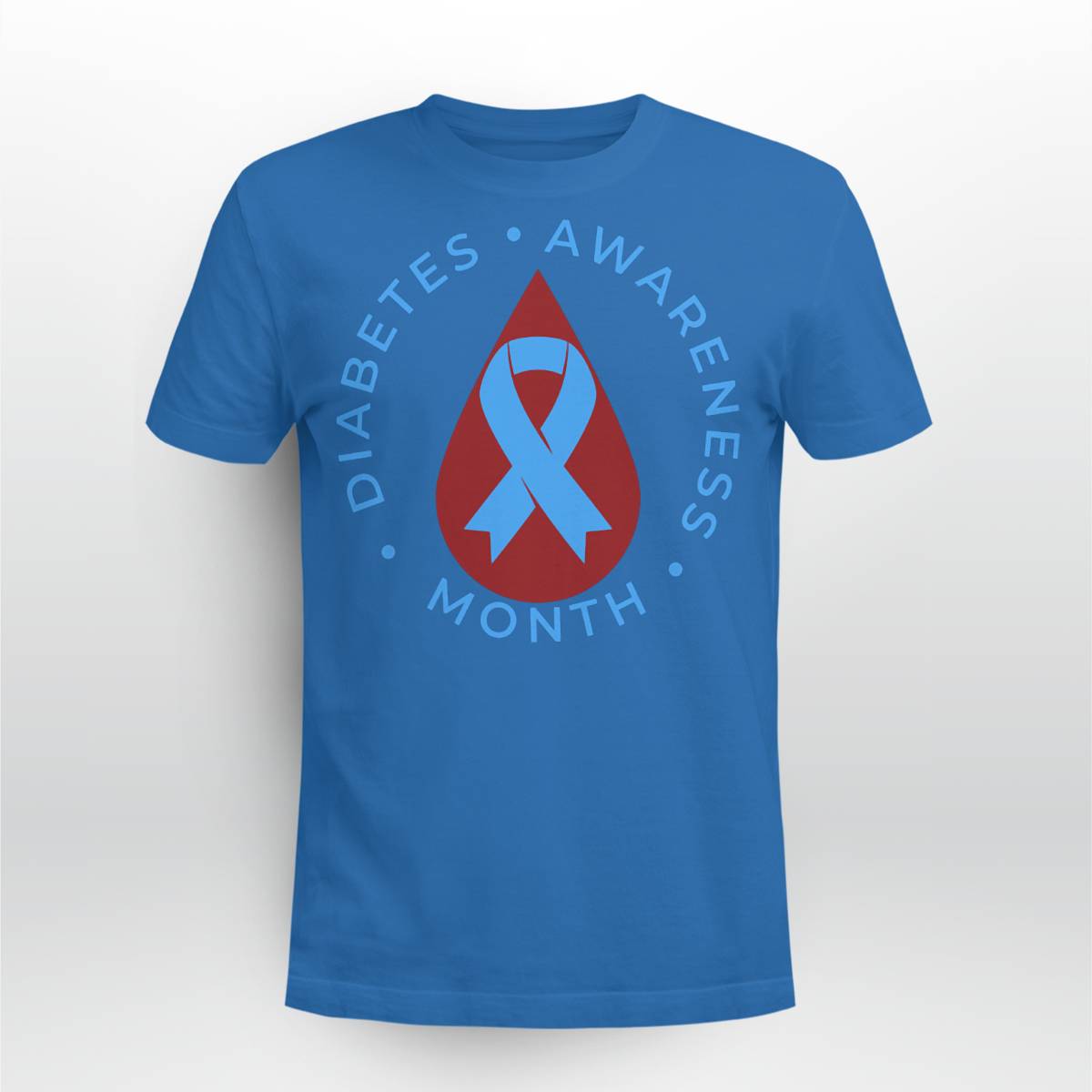 Diabetes Awareness Month Diabetic Blue Love Ribbon T1D T2D Dab2345