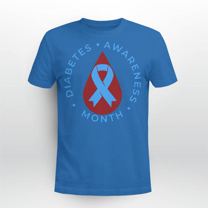 Diabetes Awareness Month Diabetic Blue Love Ribbon T1D T2D Dab2345