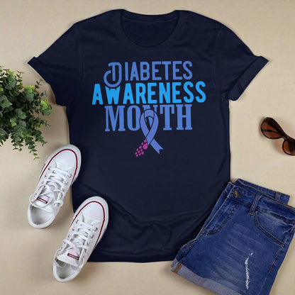 Diabetes Awareness Month Blue Love Ribbon Support T1D T2D Dab2345