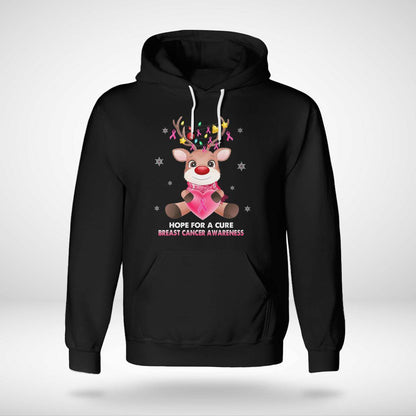 Breast Cancer Christmas Reindeer Pink Ribbon Xmas Brc2345