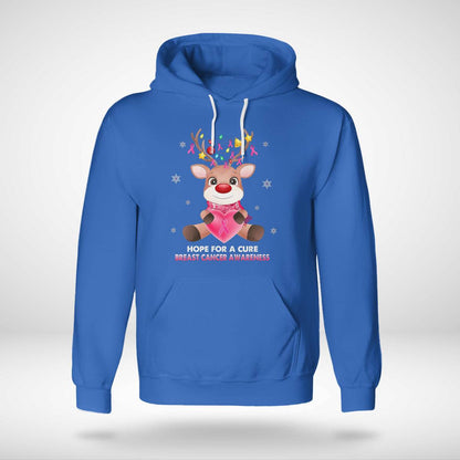 Breast Cancer Christmas Reindeer Pink Ribbon Xmas Brc2345
