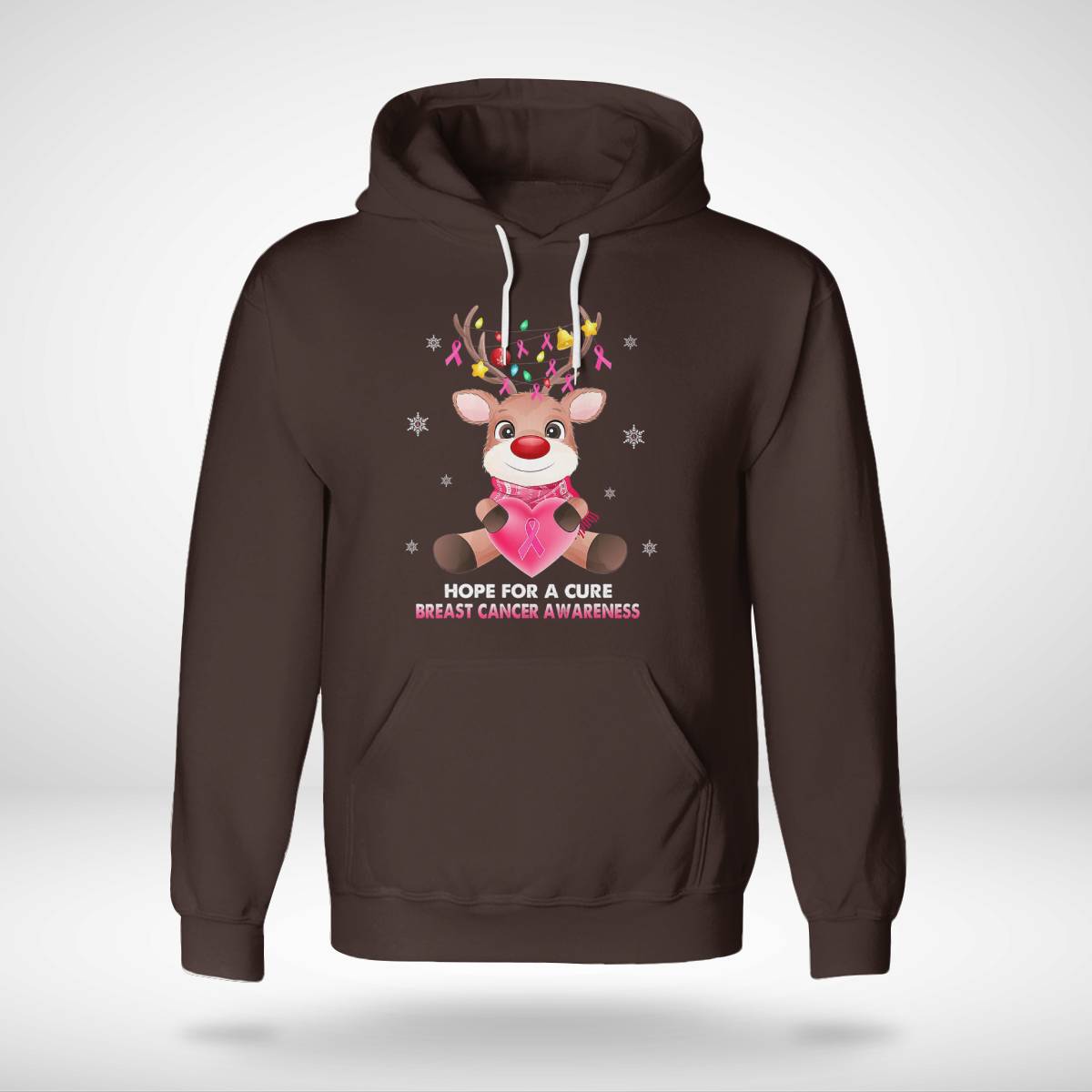 Breast Cancer Christmas Reindeer Pink Ribbon Xmas Brc2345