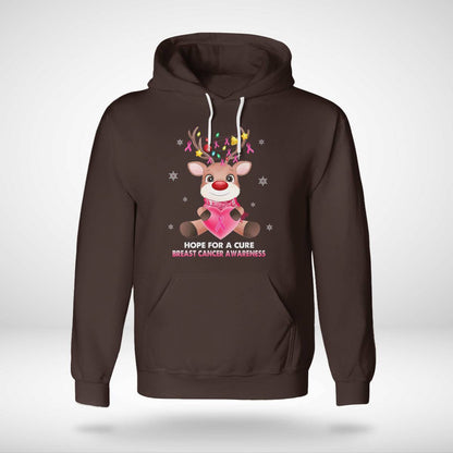 Breast Cancer Christmas Reindeer Pink Ribbon Xmas Brc2345