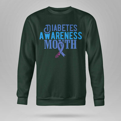 Diabetes Awareness Month Blue Love Ribbon Support T1D T2D Dab2345