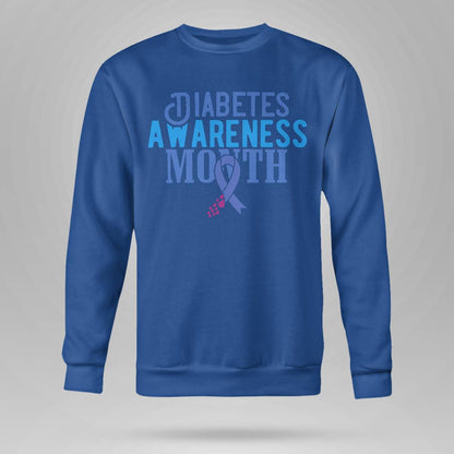 Diabetes Awareness Month Blue Love Ribbon Support T1D T2D Dab2345