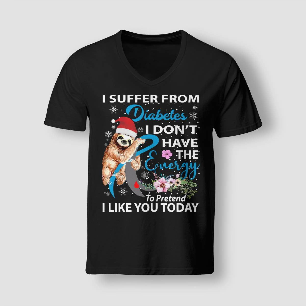 Diabetes Sloth Christmas Awareness Dab2345