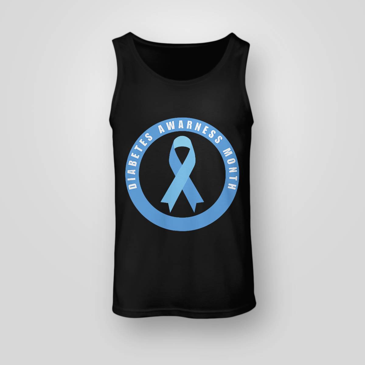 Diabetes Awareness Month Blue Love Ribbon Support T1D T2D Dab2345