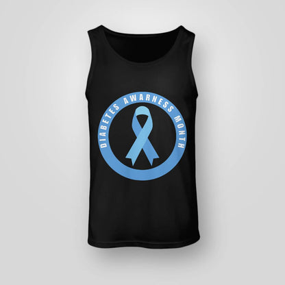 Diabetes Awareness Month Blue Love Ribbon Support T1D T2D Dab2345