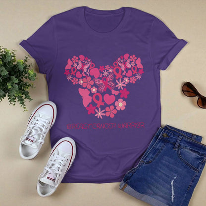 Breast Cancer Warrior Flowers And Butterfly Brc2345