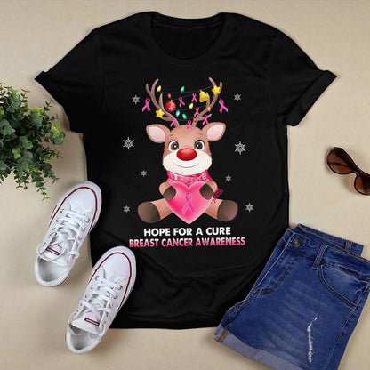 Breast Cancer Christmas Reindeer Pink Ribbon Xmas Brc2345