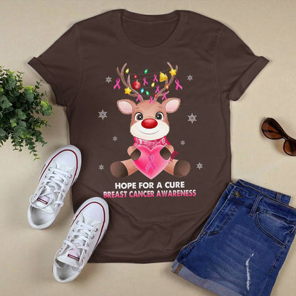 Breast Cancer Christmas Reindeer Pink Ribbon Xmas Brc2345