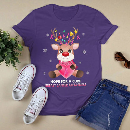 Breast Cancer Christmas Reindeer Pink Ribbon Xmas Brc2345
