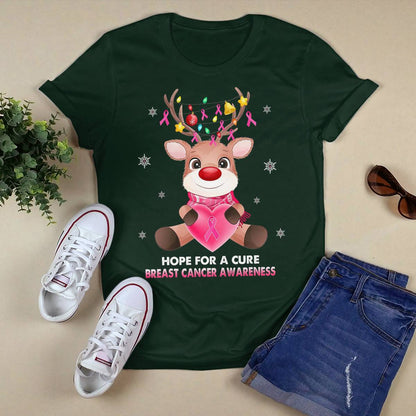 Breast Cancer Christmas Reindeer Pink Ribbon Xmas Brc2345