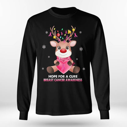 Breast Cancer Christmas Reindeer Pink Ribbon Xmas Brc2345