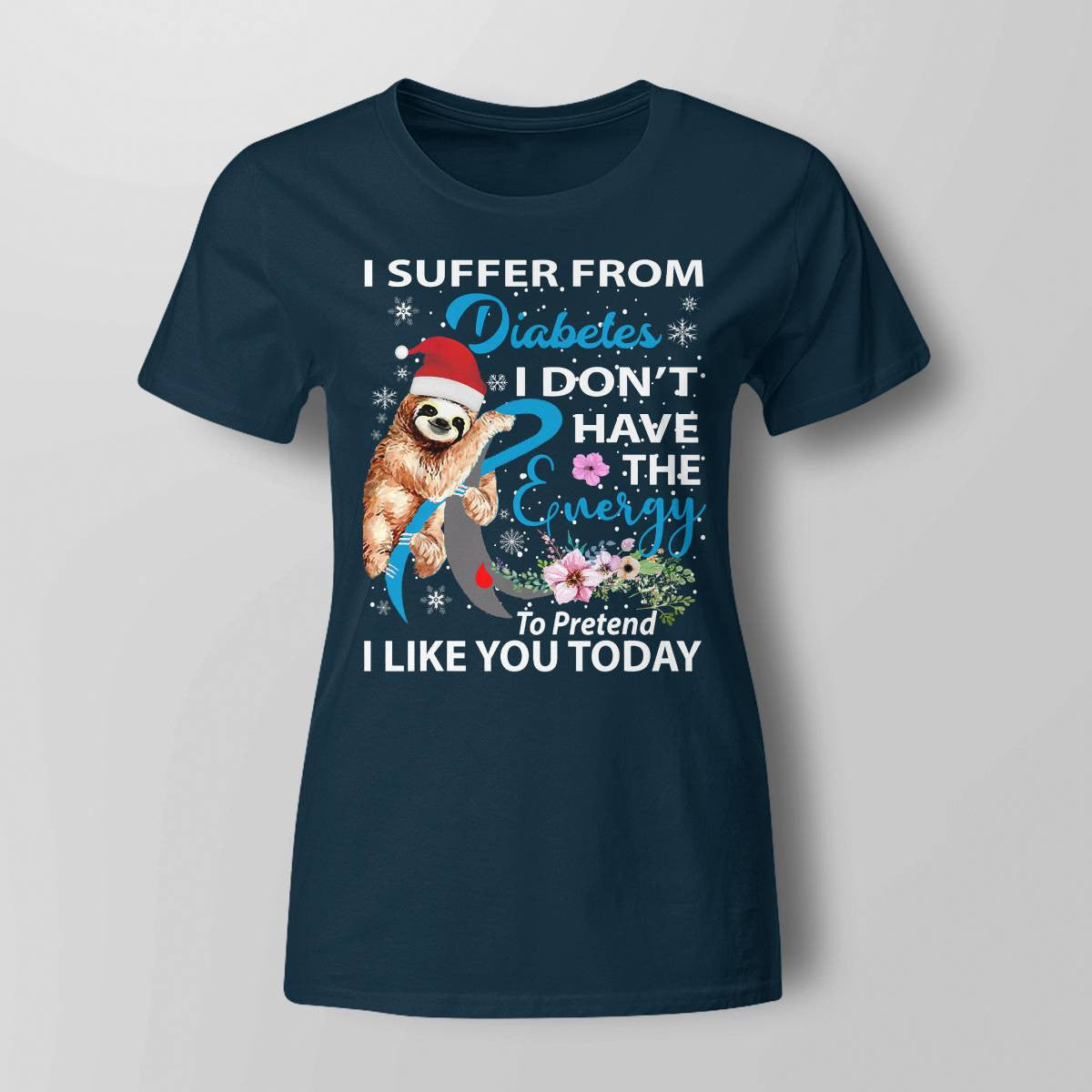 Diabetes Sloth Christmas Awareness Dab2345