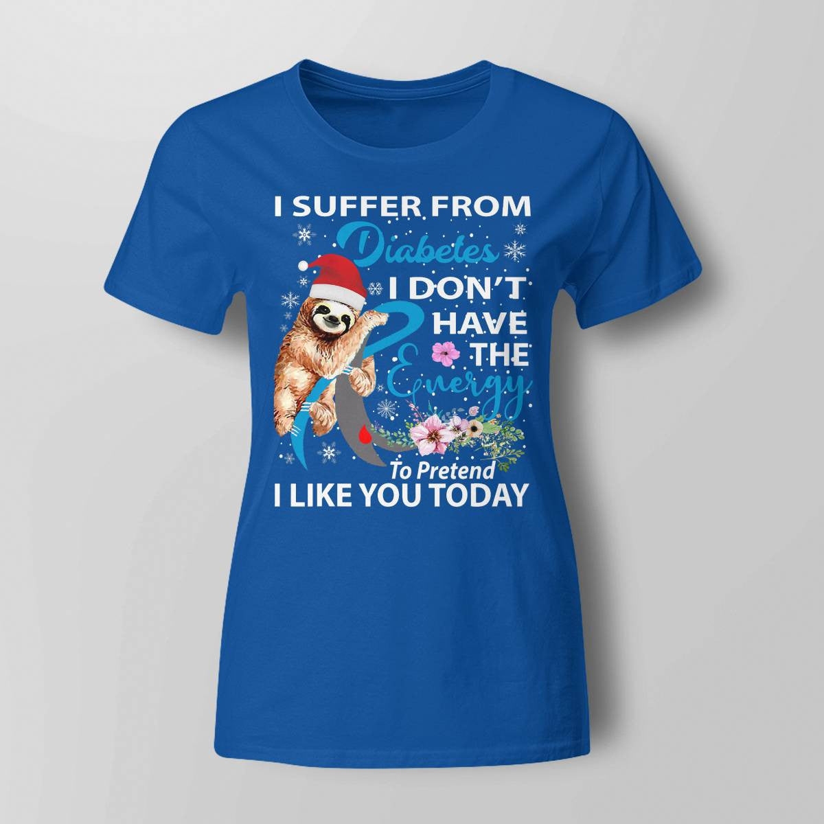 Diabetes Sloth Christmas Awareness Dab2345