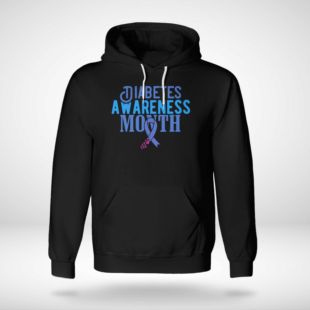 Diabetes Awareness Month Blue Love Ribbon Support T1D T2D Dab2345