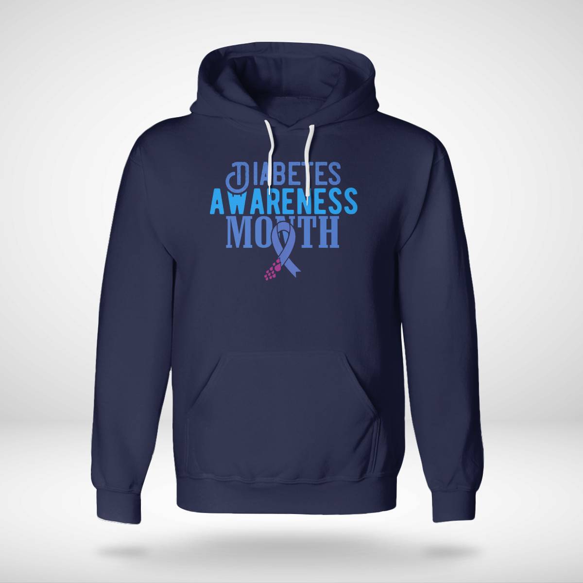 Diabetes Awareness Month Blue Love Ribbon Support T1D T2D Dab2345