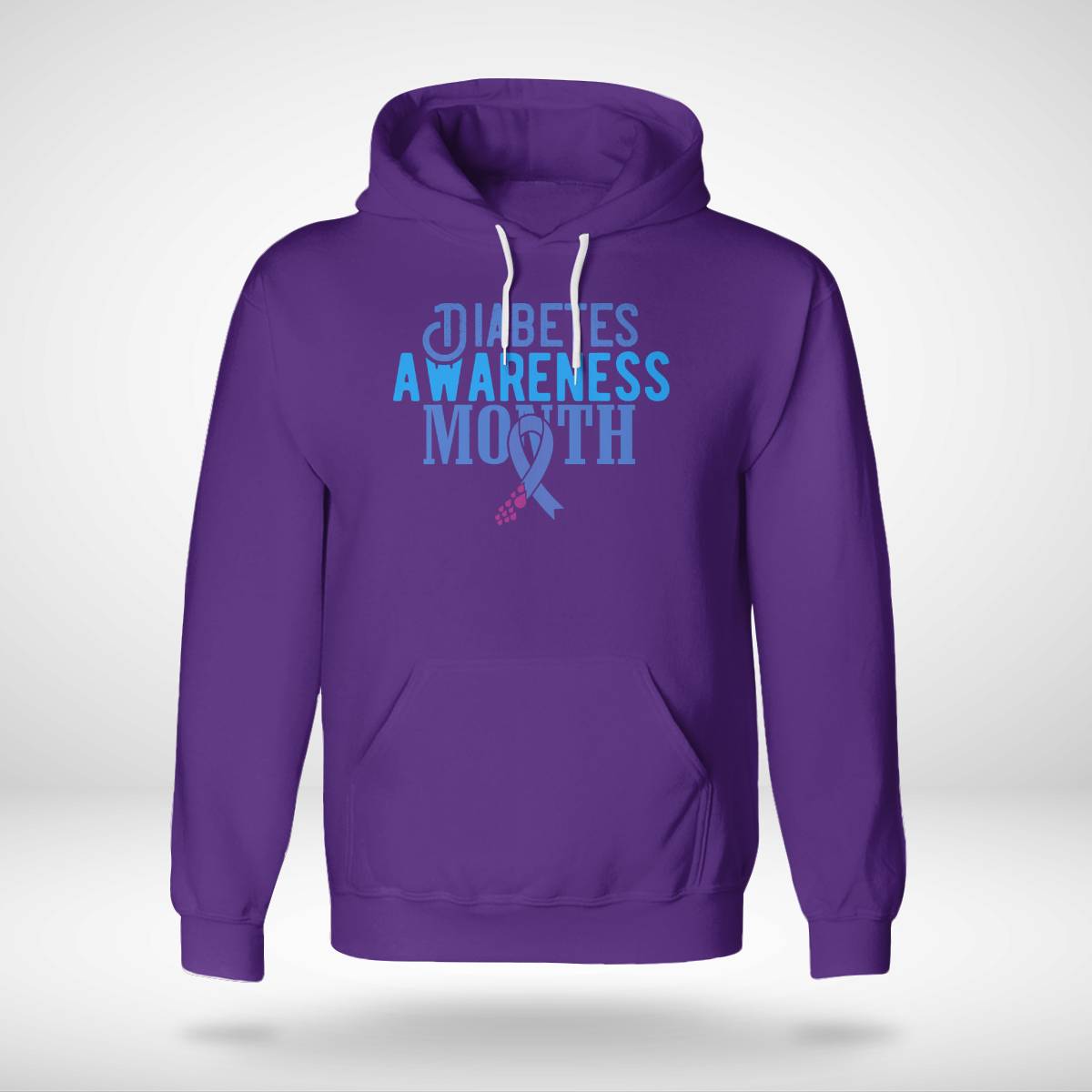 Diabetes Awareness Month Blue Love Ribbon Support T1D T2D Dab2345