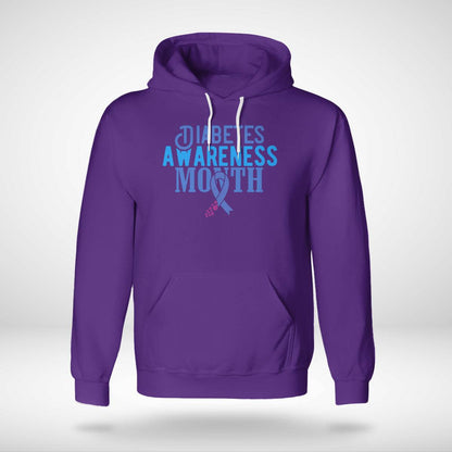 Diabetes Awareness Month Blue Love Ribbon Support T1D T2D Dab2345