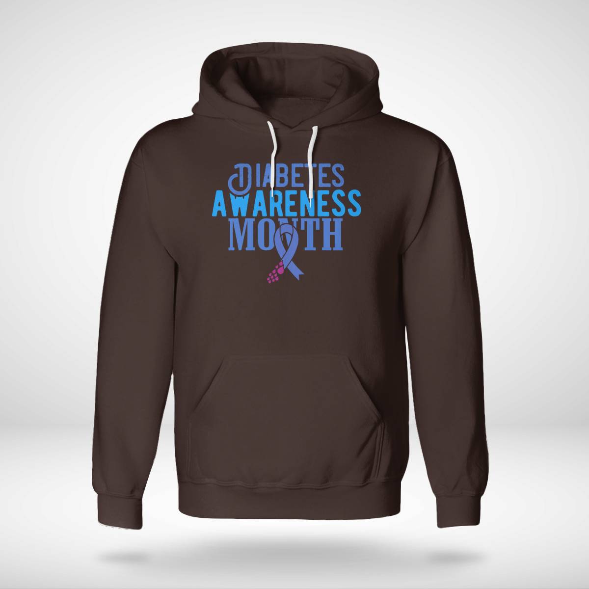 Diabetes Awareness Month Blue Love Ribbon Support T1D T2D Dab2345