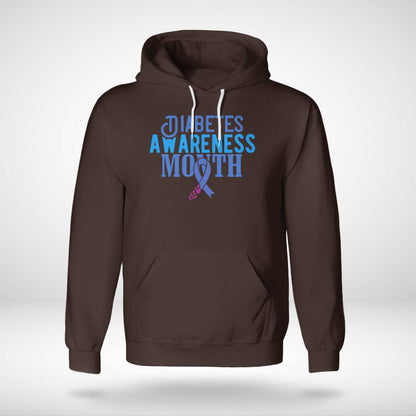Diabetes Awareness Month Blue Love Ribbon Support T1D T2D Dab2345
