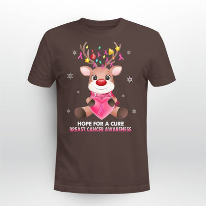 Breast Cancer Christmas Reindeer Pink Ribbon Xmas Brc2345
