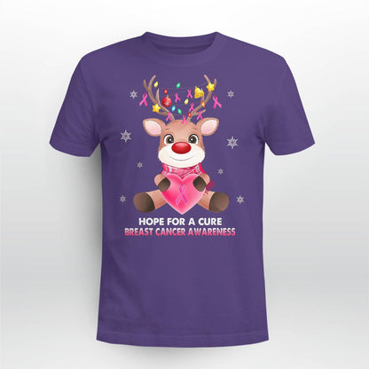 Breast Cancer Christmas Reindeer Pink Ribbon Xmas Brc2345