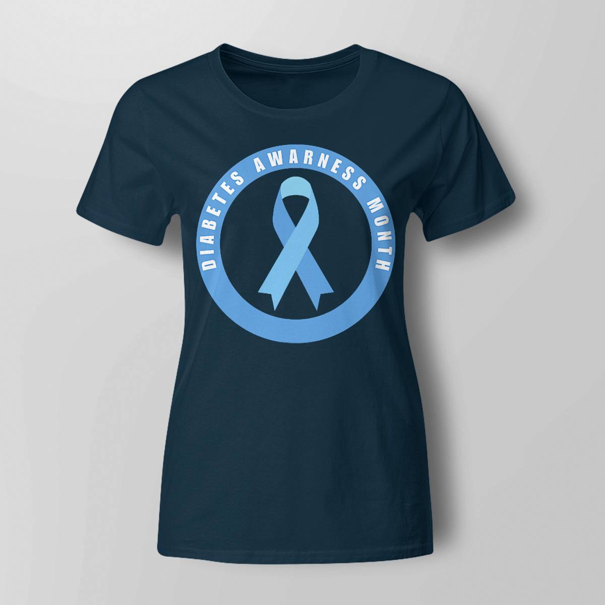 Diabetes Awareness Month Blue Love Ribbon Support T1D T2D Dab2345
