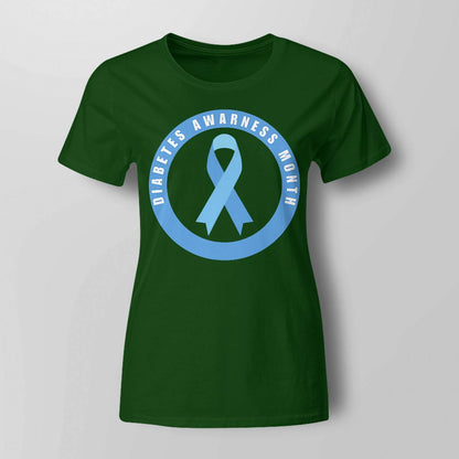 Diabetes Awareness Month Blue Love Ribbon Support T1D T2D Dab2345