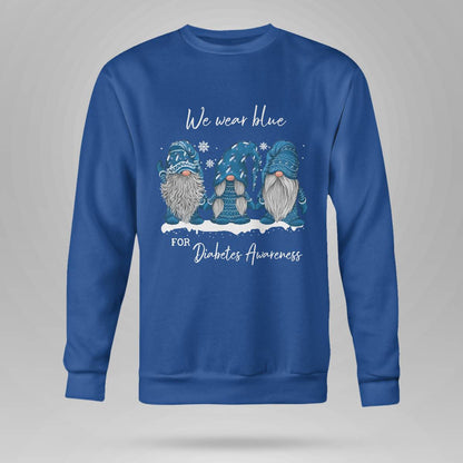 We Wear Blue For Diabetes Awareness Blue Gnome Dab2345