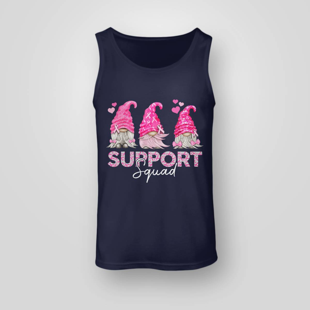 Funny Gnomies Support Squad Breast Cancer Awareness Month Brc2344