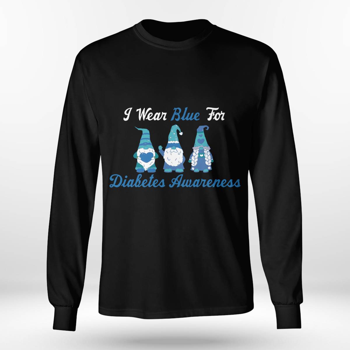 I Wear Blue for Diabetes Awareness Gnomes Dab2345