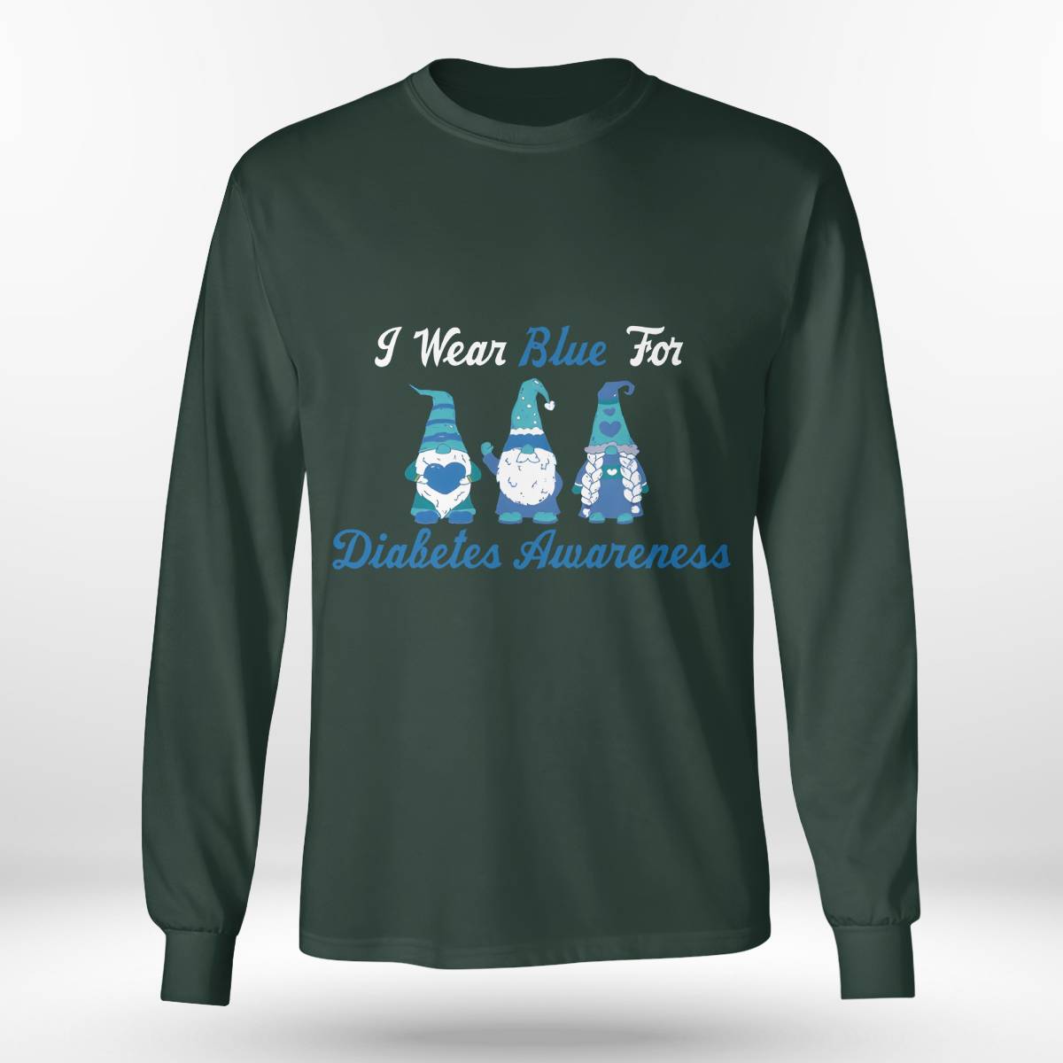 I Wear Blue for Diabetes Awareness Gnomes Dab2345