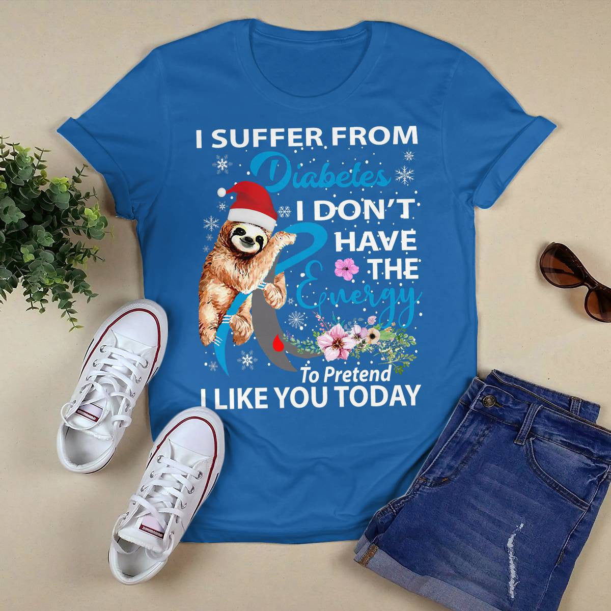 Diabetes Sloth Christmas Awareness Dab2345