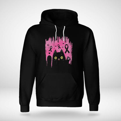 Black Cat Gift For Breast Cancer Warriorr