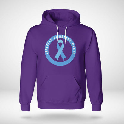 Diabetes Awareness Month Blue Love Ribbon Support T1D T2D Dab2345