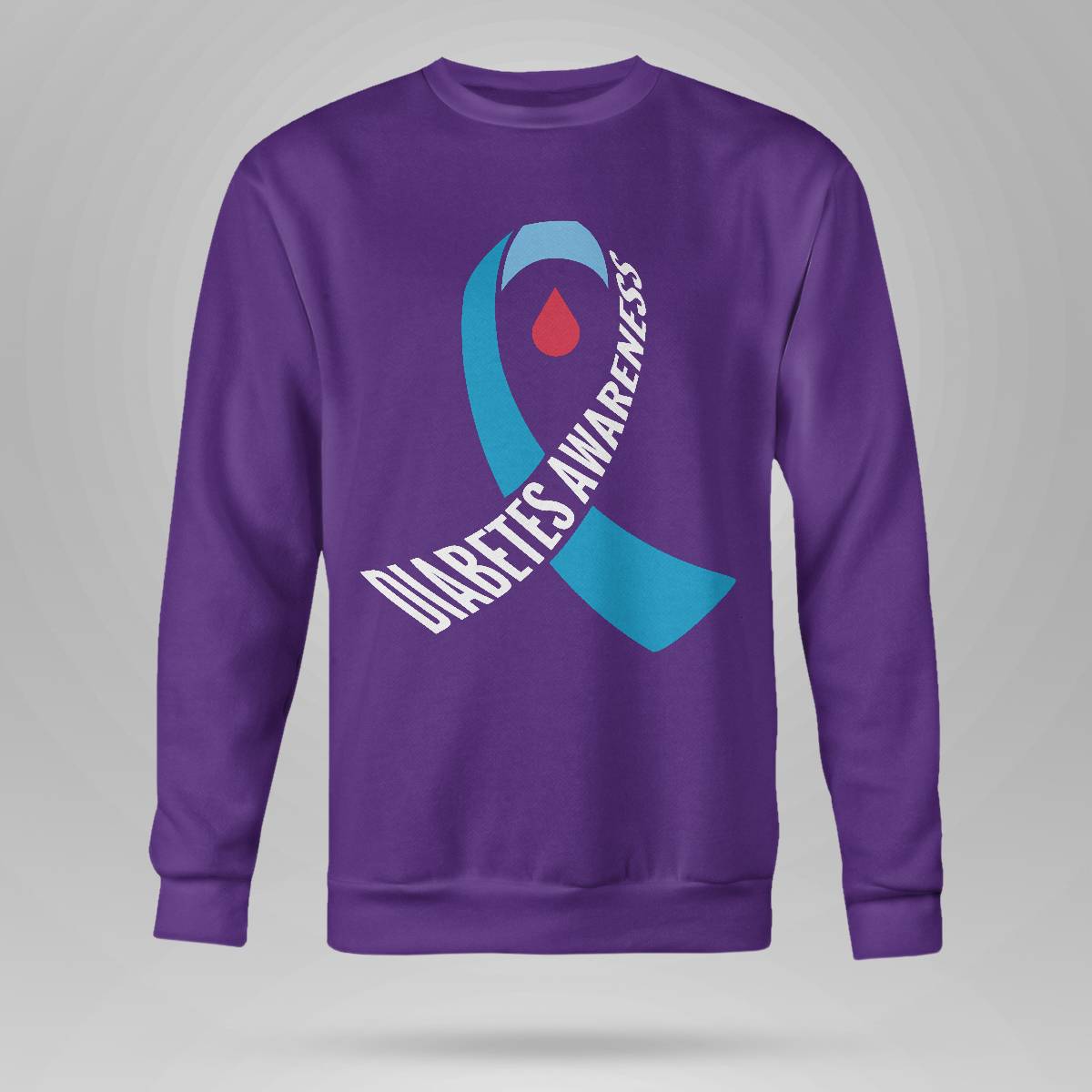 Diabetes Awareness Month Blue Love Ribbon Support T1D T2D Dab2345