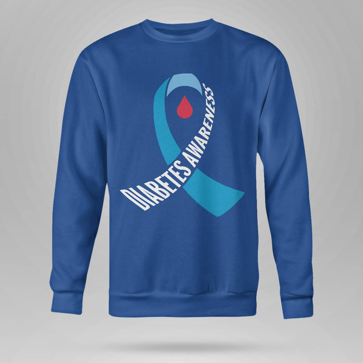 Diabetes Awareness Month Blue Love Ribbon Support T1D T2D Dab2345