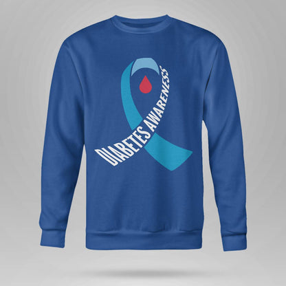 Diabetes Awareness Month Blue Love Ribbon Support T1D T2D Dab2345