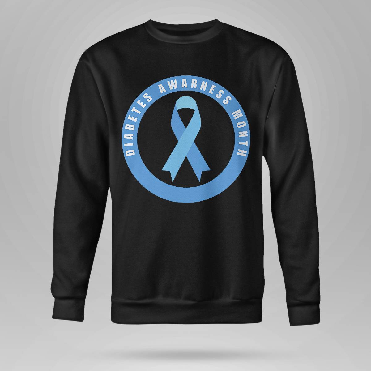 Diabetes Awareness Month Blue Love Ribbon Support T1D T2D Dab2345